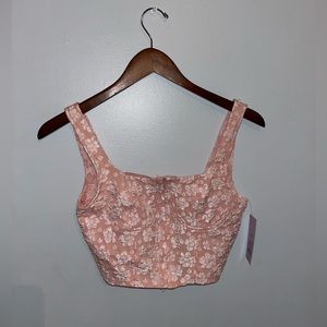 pink lace top - brand new